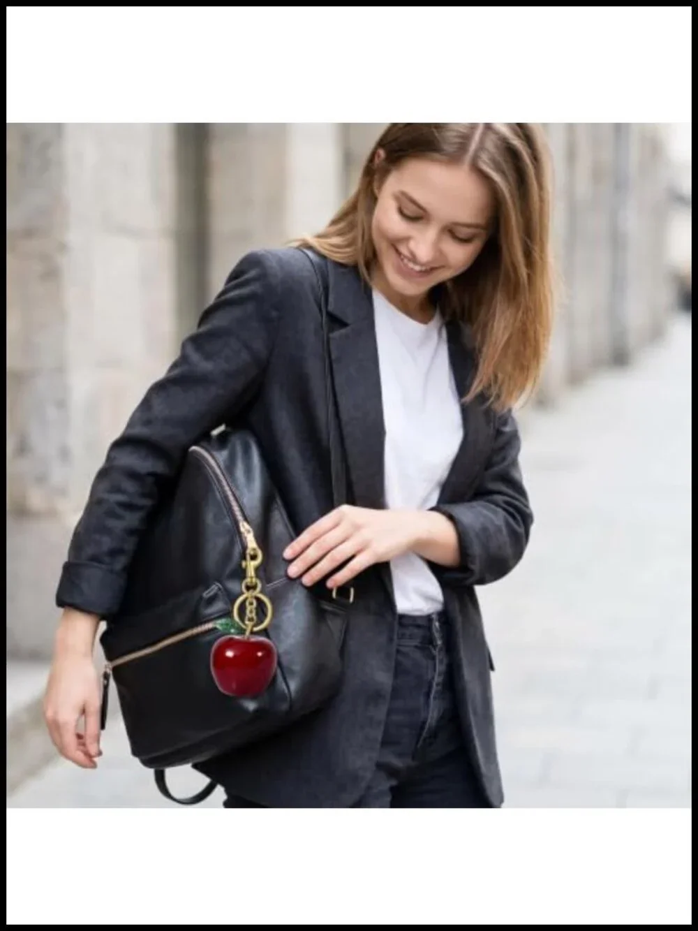Solid Resin Fruit Keychain Charm for Handbag Purse Bag Decoration - Secure